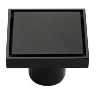 Трап латунный графит 100*100 выход 50мм вертик. крышка литая 